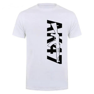 Vintage Military Fan AK-47 T-Shirt - Casual Fashion, Classic O-neck, Breathable Short Sleeve Tee for Summer