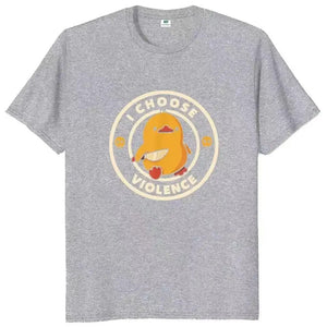 I Choose Violence T Shirt Funny Duck Humor Slogan Streetwear Oversized Casual 100% Cotton O-neck