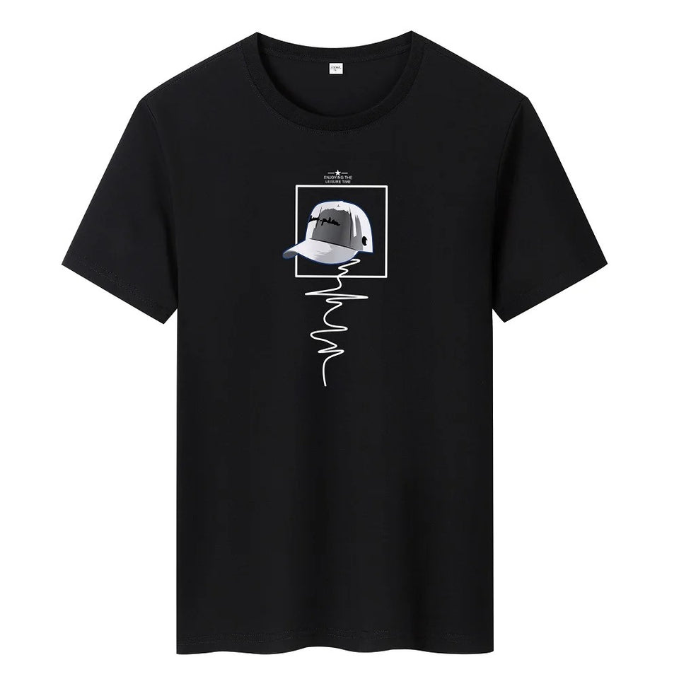 Men's Anime O Neck T-Shirt - White Fitness Clothing. Oversized Goth Punk Style