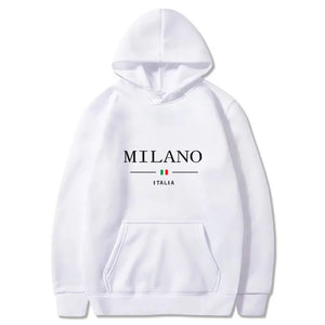 Milano Italy Hoodie - Unisex Casual Autumn & Winter Fashion Hip-Hop Sweater, Loose Sportswear Top