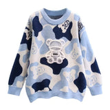 2022 New Women's Bear Sweater - Warm, Oversized Pullover with Colorful Beading