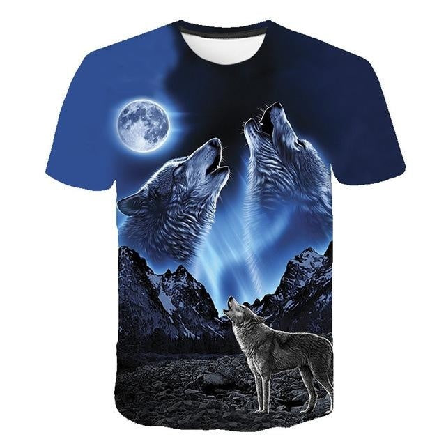 Men&#39;s And Women&#39;s 3D Tiger Lion Printed T-Shirts, Fashionable Round Neck Short Sleeve Street Clothes, Hip-Hop T-Shirts, Summer