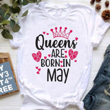 Golden Crown Queen Are Born In January To December Graphic Print T-Shirt Women&#39;S Clothing Tshirt Femme Birthday Gift Tops