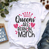 Golden Crown Queen Are Born In January To December Graphic Print T-Shirt Women&#39;S Clothing Tshirt Femme Birthday Gift Tops